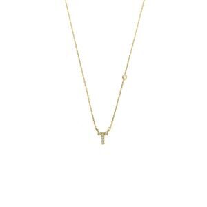 NEW TAI JEWELRY women's initial t necklace in gold